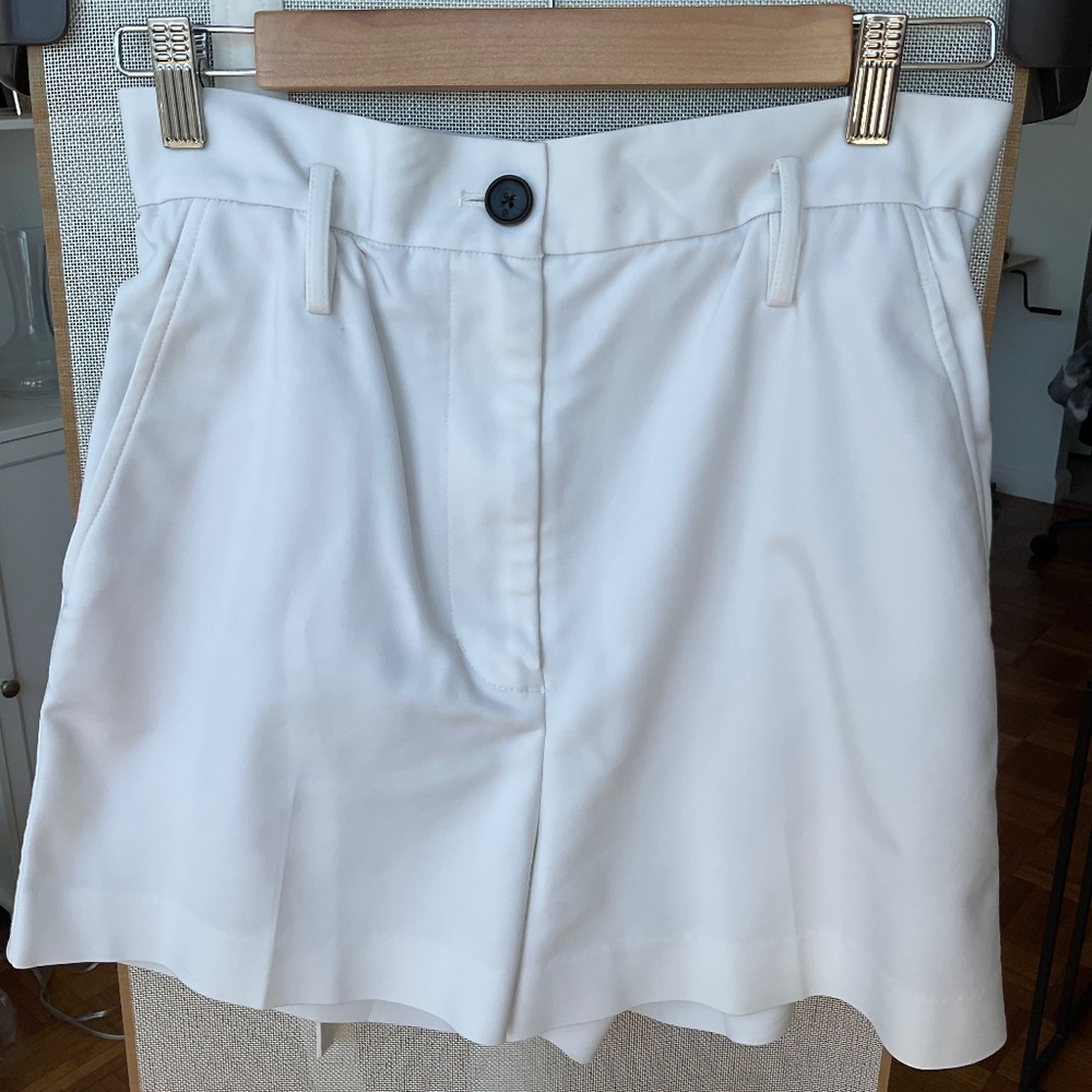 3.1 Phillip Lim white high rise paper bag shorts in size 0